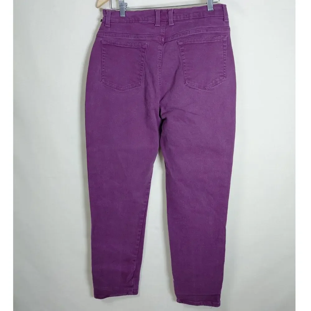 St. John's Bay Purple Corduroy Straight Leg Jeans Women See Measurements